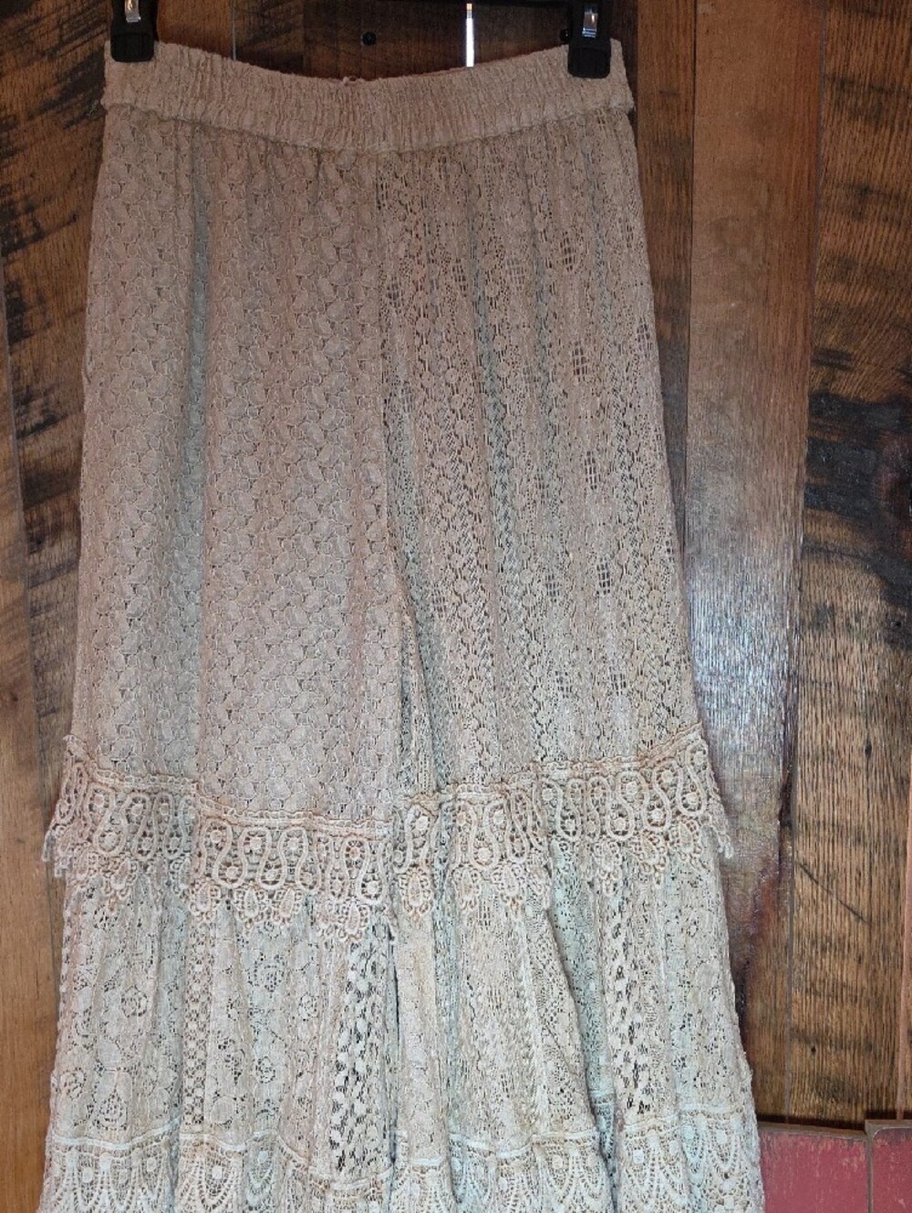 192p Boho Lace Wide-Leg Pants with Tie Waist - Cream - Picture 13 of 16